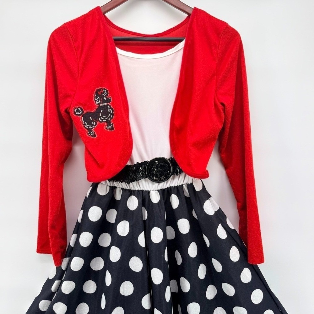 Rubie's Polka Dot Rocker Costume Womens One Size 50s Poodle Skirt Halloween Set